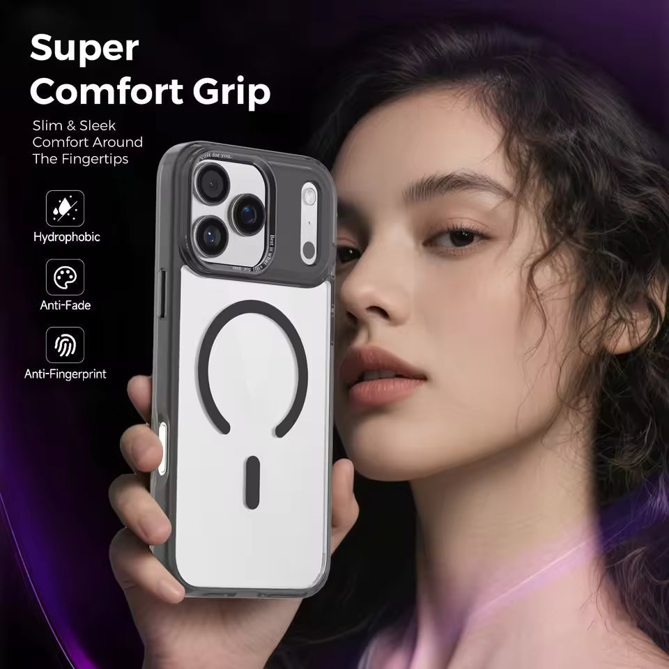 iPhone 17 Pro Max Anti Yellowing Shockproof Magnetic Magsafe Cover with Camera Protection - Black