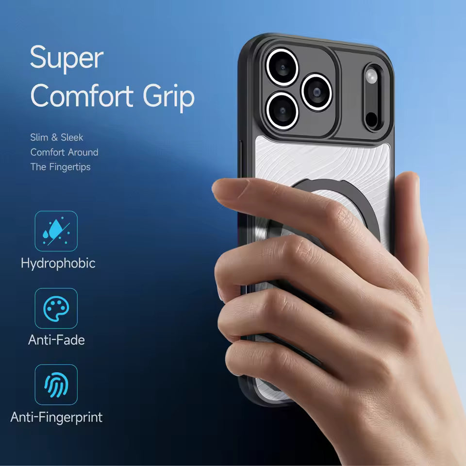 iPhone 17 Pro Max Anti Yellowing Shockproof Magnetic Magsafe Cover with Camera Protection - Black