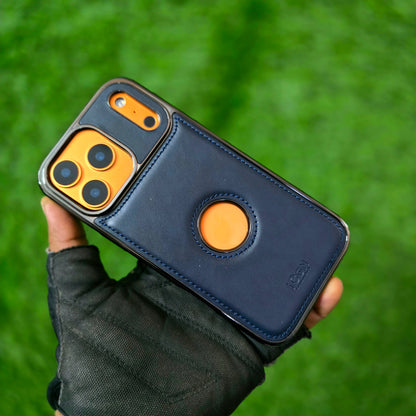 iPhone 17 Pro Max Leather Cover, Luxurious Premium Quality Genuine Leather Case - Blue