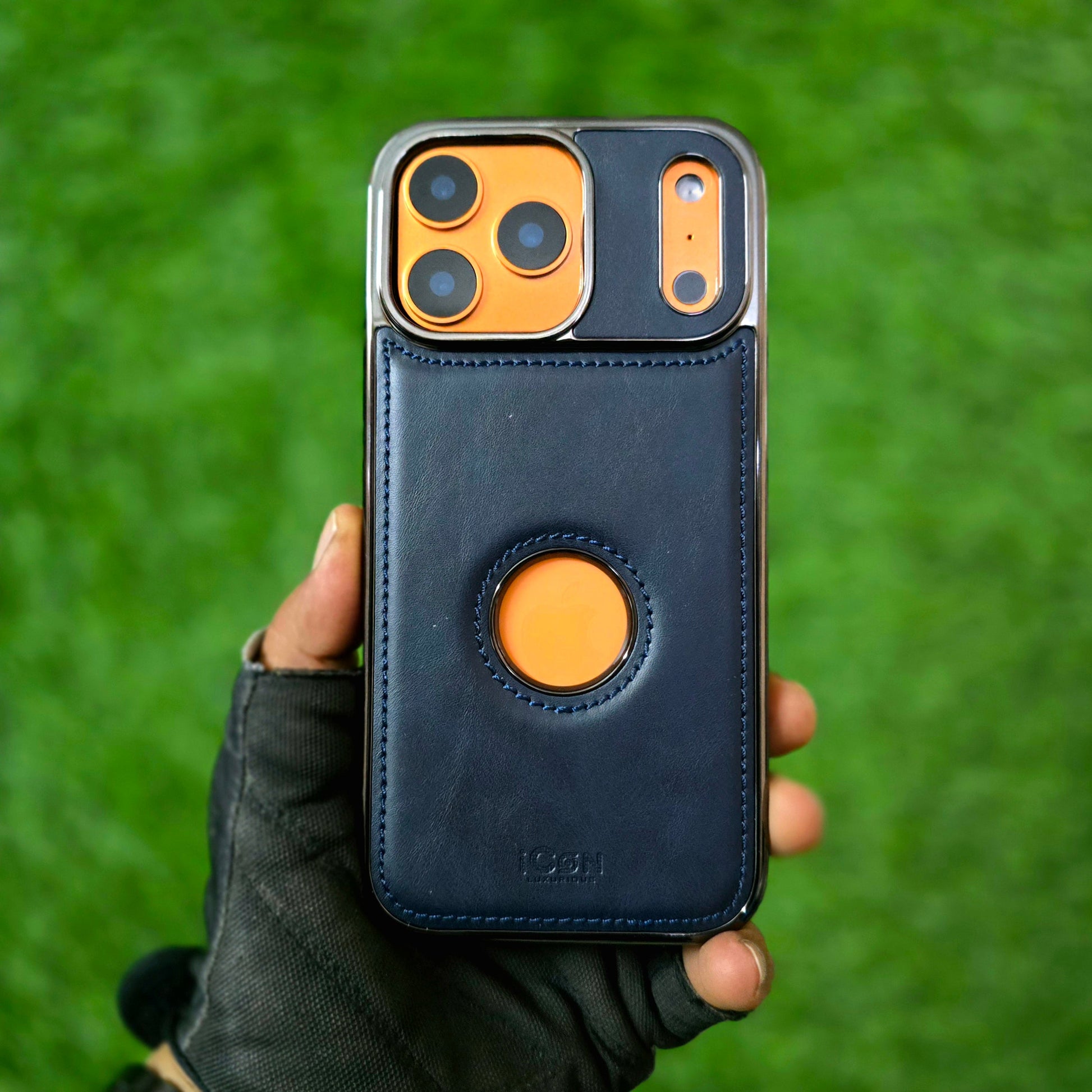 iPhone 17 Pro Max Leather Cover, Luxurious Premium Quality Genuine Leather Case - Blue