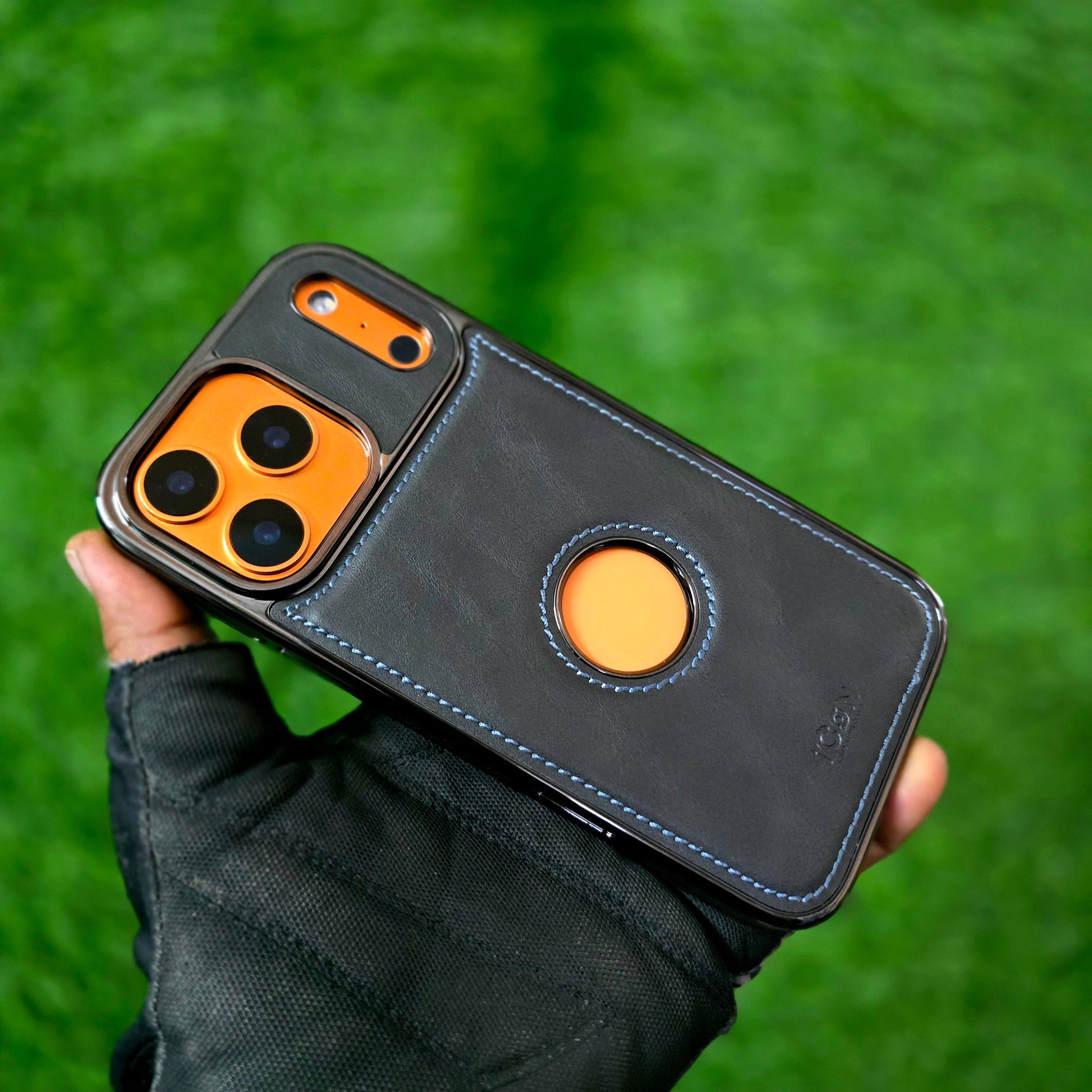 iPhone 17 Pro Max Leather Cover, Luxurious Premium Quality Genuine Leather Case - Black