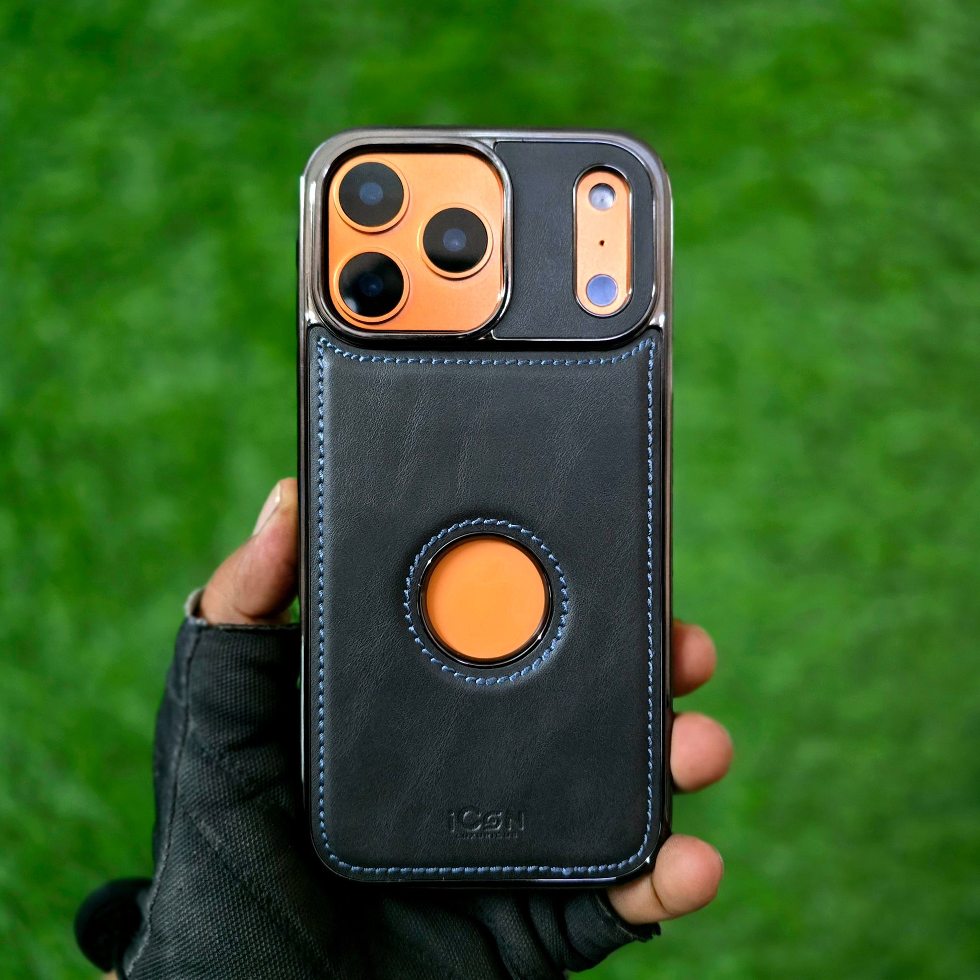 iPhone 17 Pro Max Leather Cover, Luxurious Premium Quality Genuine Leather Case - Black