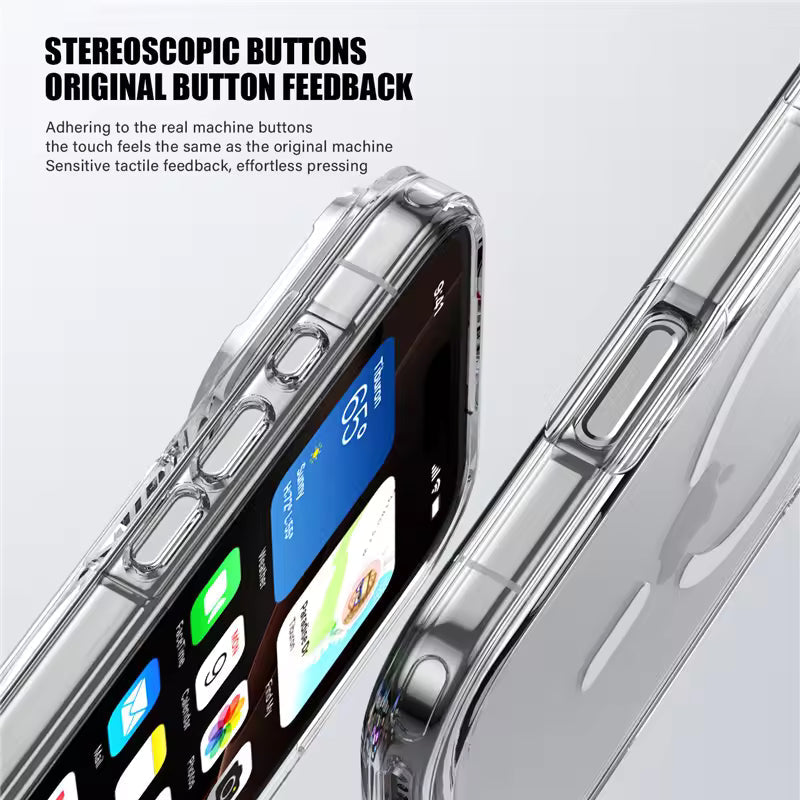 iPhone 17 Pro Max Shockproof Ultra Thin J-Case Anti Yellowing Series Transparent Cover with Magsafe - Clear