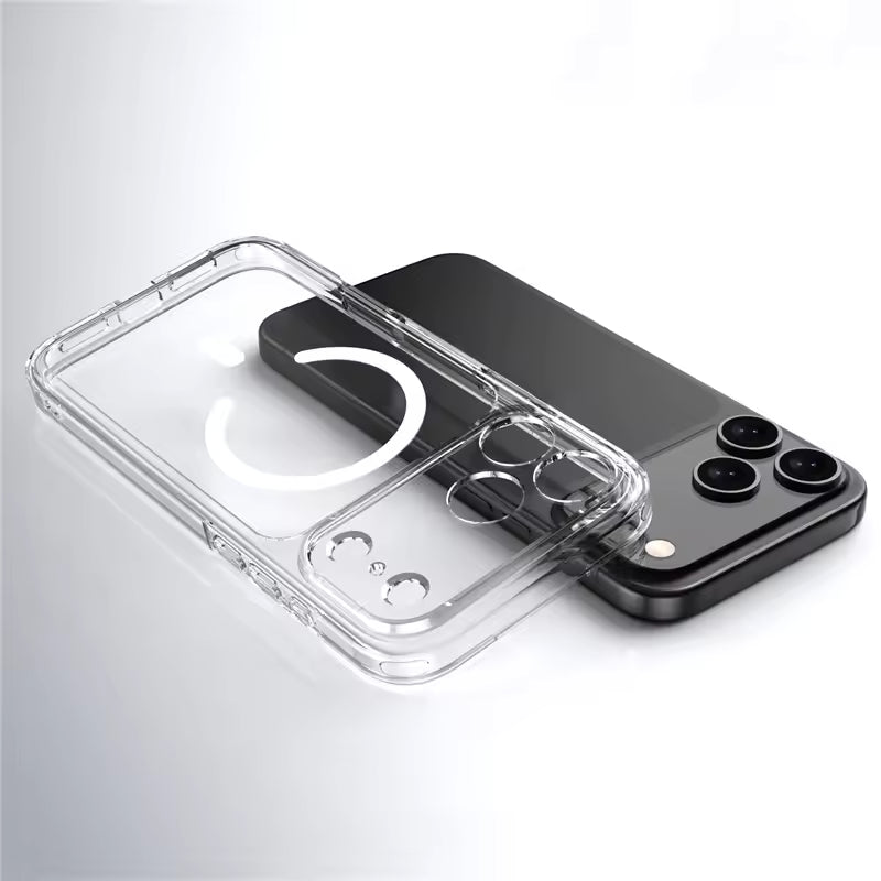 iPhone 17 Pro Max Shockproof Ultra Thin J-Case Anti Yellowing Series Transparent Cover with Magsafe - Clear