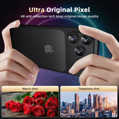 iPhone 17 Pro Metal Camera Lens Protector Alloy Metal Camera Cover - Black/Blue