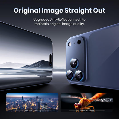 iPhone 17 Pro Metal Camera Lens Protector Alloy Metal Camera Cover - Black/Blue