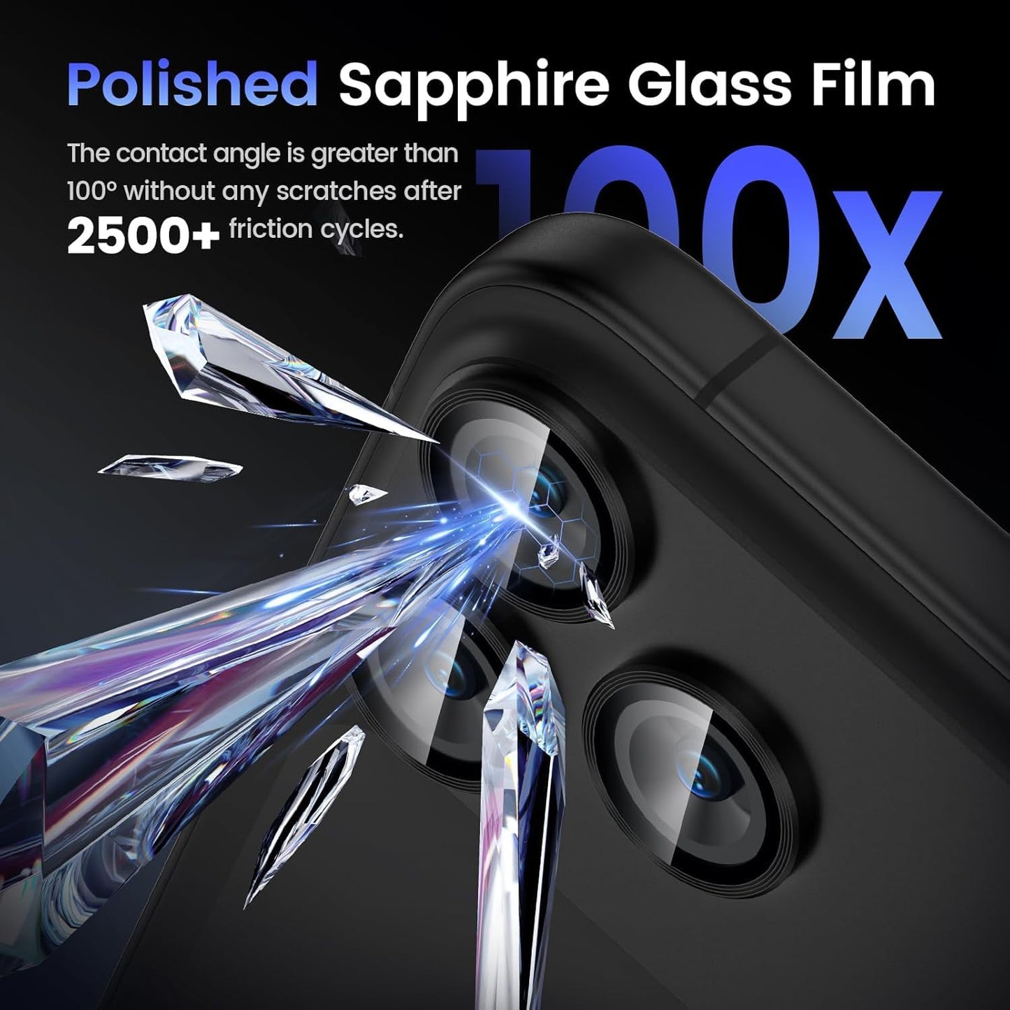 iPhone 17 Pro Metal Camera Lens Protector Alloy Metal Camera Cover - Black/Blue