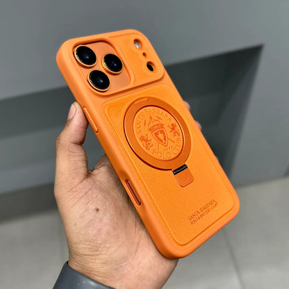 iPhone 17 Pro Max Genuine Leather Original Santa Barbara Polo Club Primo Series Case with Magsafe - Orange