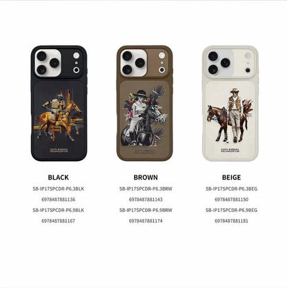 iPhone 17 Pro Max Genuine Leather Original Santa Barbara Polo Club Cedric Series Back Cover - Brown