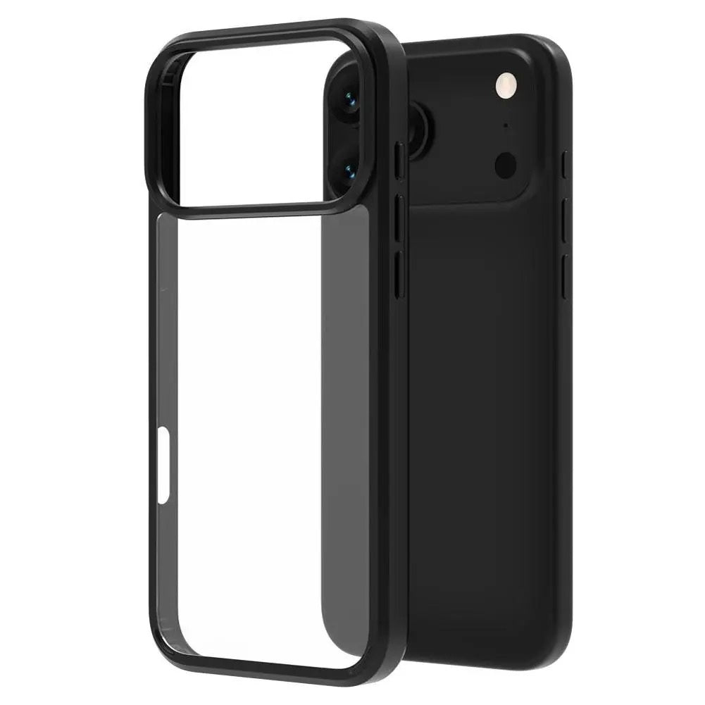 iPhone 17 Pro Max Anti Yellowing Transparent Case Soft TPU Side Black