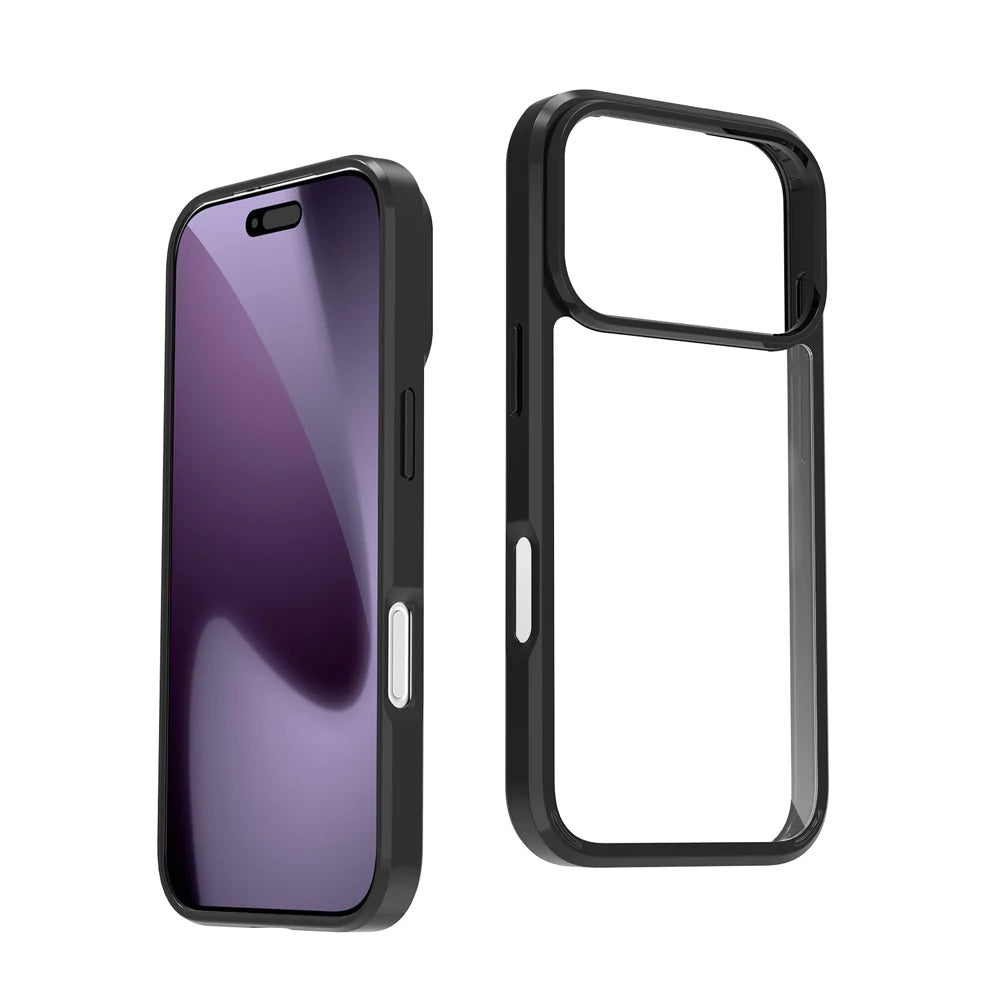 iPhone 17 Pro Max Anti Yellowing Transparent Case Soft TPU Side Black