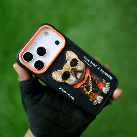 iPhone 17 Pro Max Nimmy Case, Swag Dog 3D Embroidery Swag Dog Real Chain Case