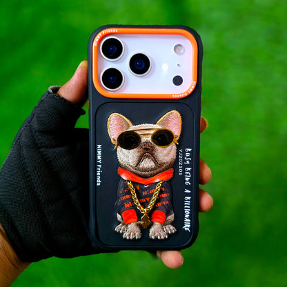 iPhone 17 Pro Max Nimmy Case, Swag Dog 3D Embroidery Swag Dog Real Chain Case