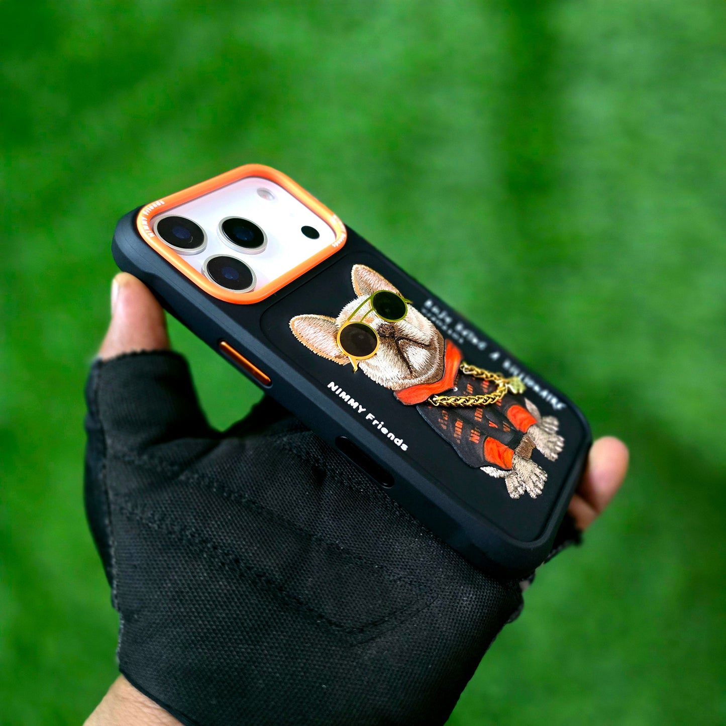 iPhone 17 Pro Max Nimmy Case, Swag Dog 3D Embroidery Swag Dog Real Chain Case