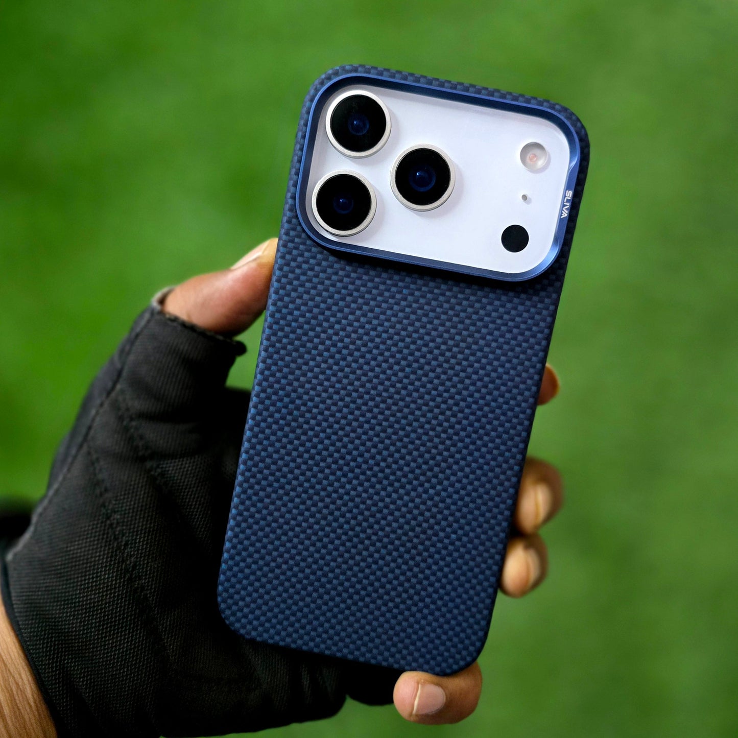 iPhone 17 Pro 0.4mm Thin Real Aramid Carbon Fiber Case with Magsafe - Blue