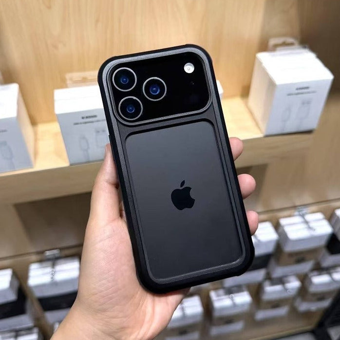 iPhone 17 Pro Max Kzdoo ARCE Case Series Aluminum Bumper Transparent Back Cover - Black