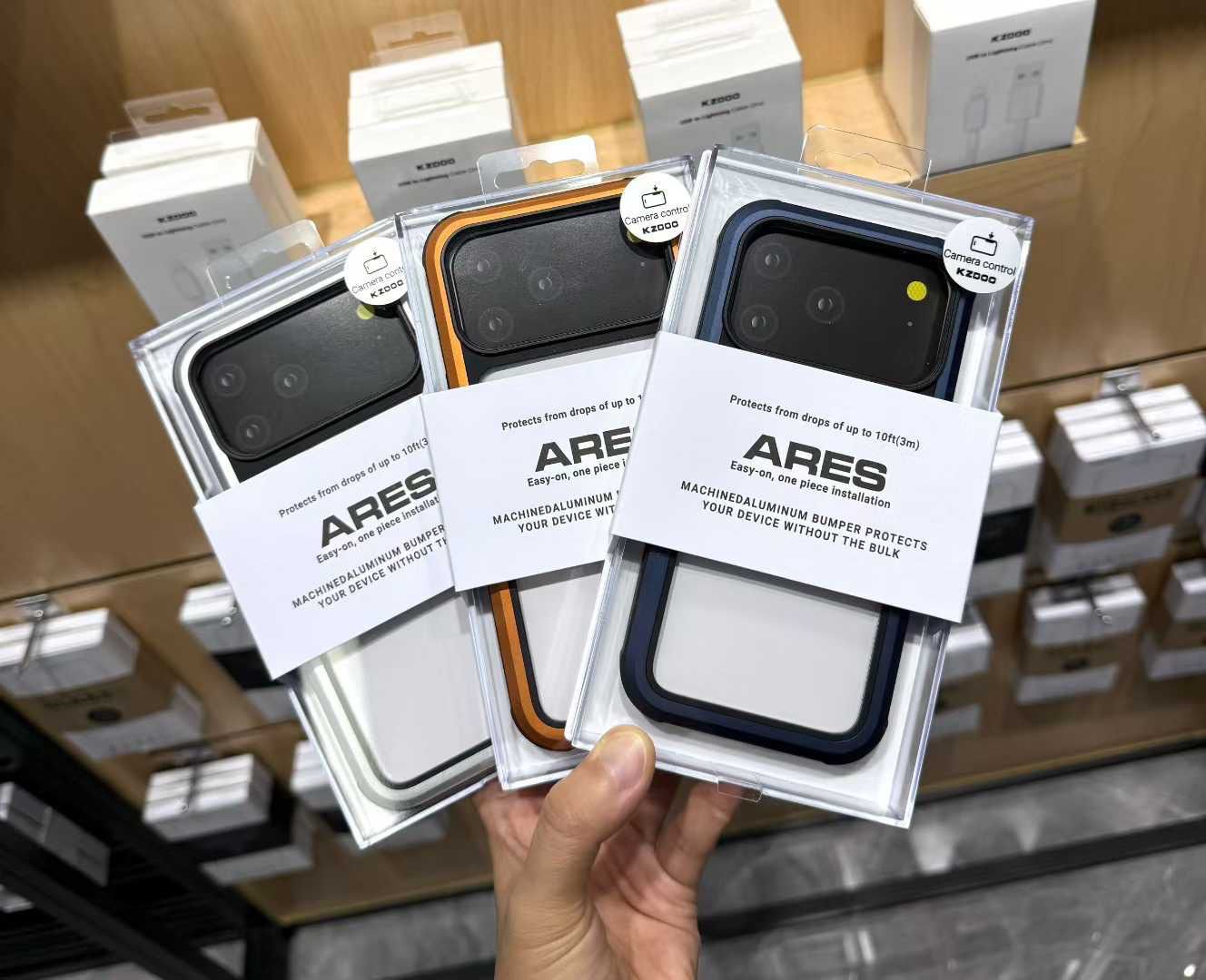 iPhone 17 Pro Max Kzdoo ARCE Case Series Aluminum Bumper Transparent Back Cover - Black