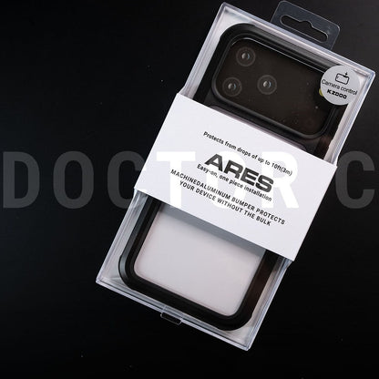 iPhone 17 Pro Max Kzdoo ARCE Case Series Aluminum Bumper Transparent Back Cover - Black