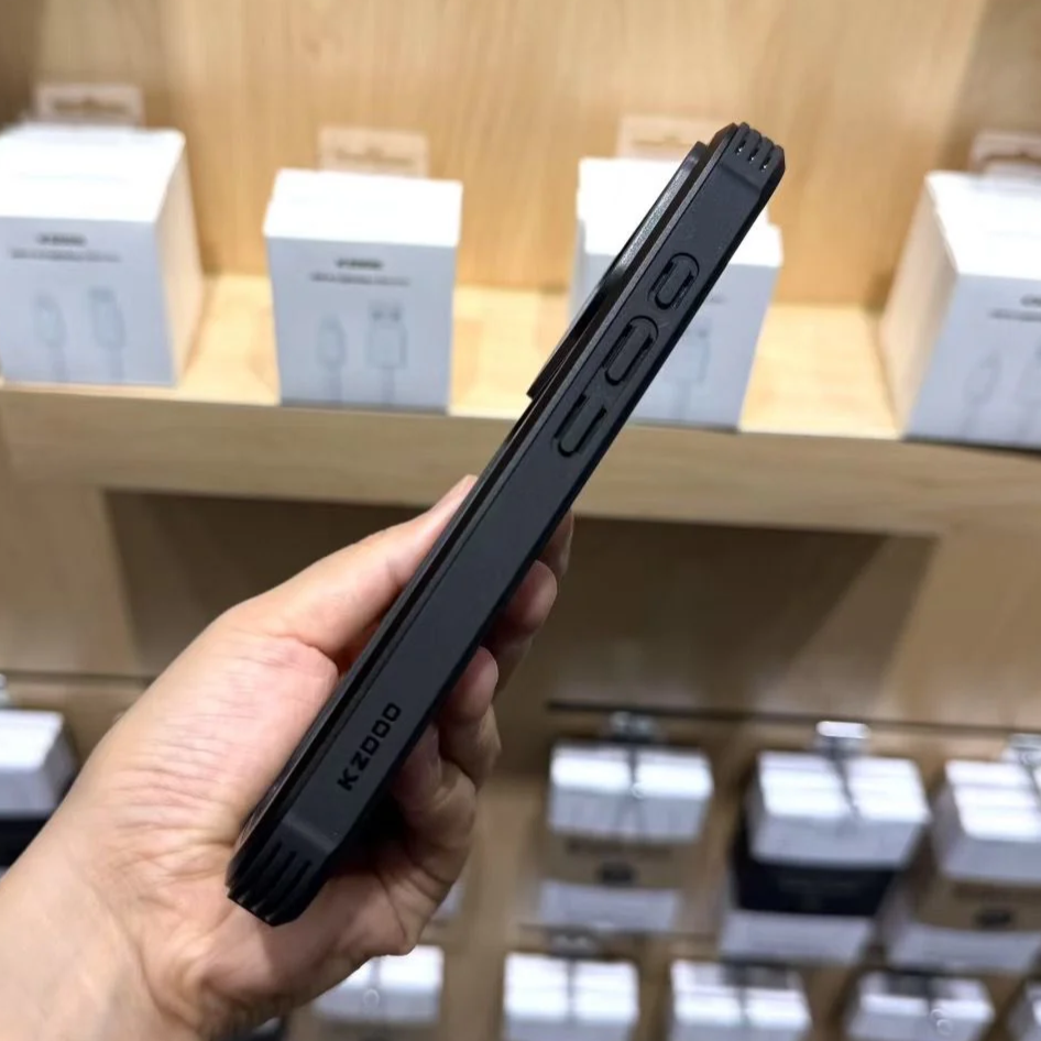 iPhone 17 Pro Max Kzdoo ARCE Case Series Aluminum Bumper Transparent Back Cover - Black