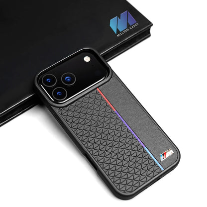 iPhone 17 Pro Max BMW Case, BMW M Sport Performance Series Leather Back cover - Black