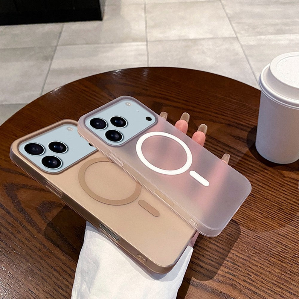 iPhone 17 Pro Max 0.8mm Thin Semi Transparent Matte Finish Smoky Cover with Magsafe - Desert Titanium