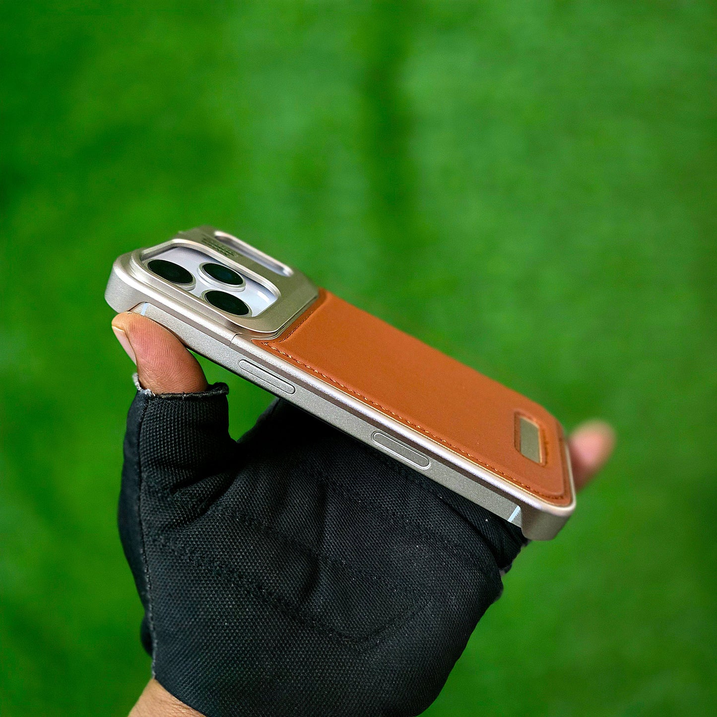 iPhone 17 Pro Max Metal Cover, AeroFLex Metal Frame Less Leather Case with Magsafe