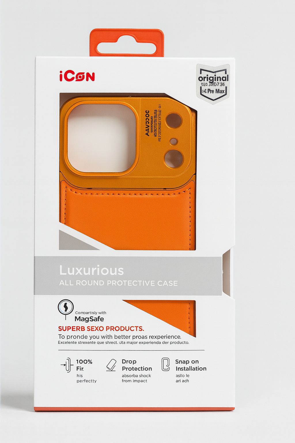 iPhone 17 Pro Max Metal Case, AeroFLex Aluminum + Leather Case with Aroma Perfume Cover with Magsafe - Orange