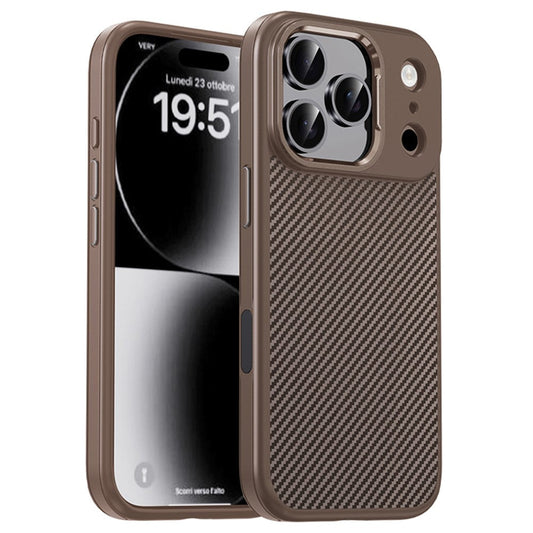 iPhone 17 Soft Carbon Texture Case with Camera Control Button and Magsafe - Desert Titanium
