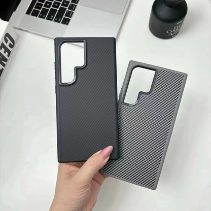 Samsung Galaxy S24 Ultra Matte Finish Defender Series Carbon Case with Metal Camera Protection - Black