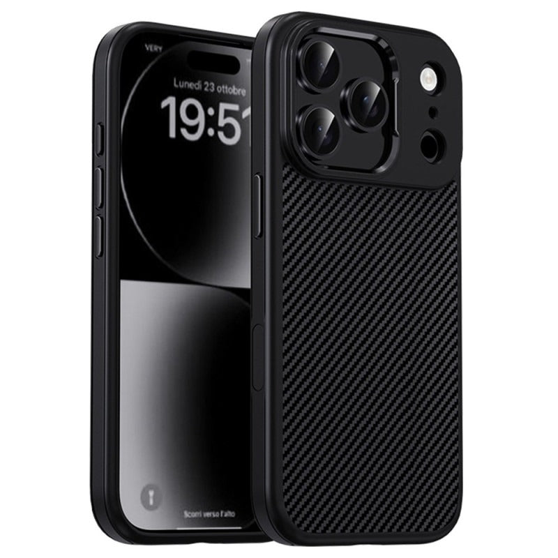 iPhone 17 Pro Max Soft Carbon Texture Case with Camera Control Button and Magsafe - Black