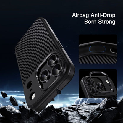 iPhone 17 Pro Max Soft Carbon Texture Case with Camera Control Button and Magsafe - Black