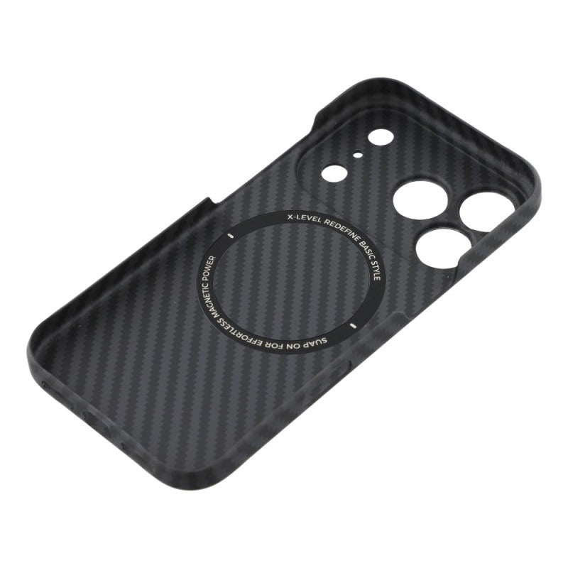 iPhone 17 Pro Max 0.6mm Ultra Slim X-LEVEL Carbon Fiber Magnetic Cover with Magsafe - Black