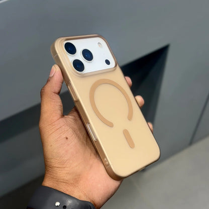 iPhone 17 Pro Max 0.8mm Thin Semi Transparent Matte Finish Smoky Cover with Magsafe - Desert Titanium