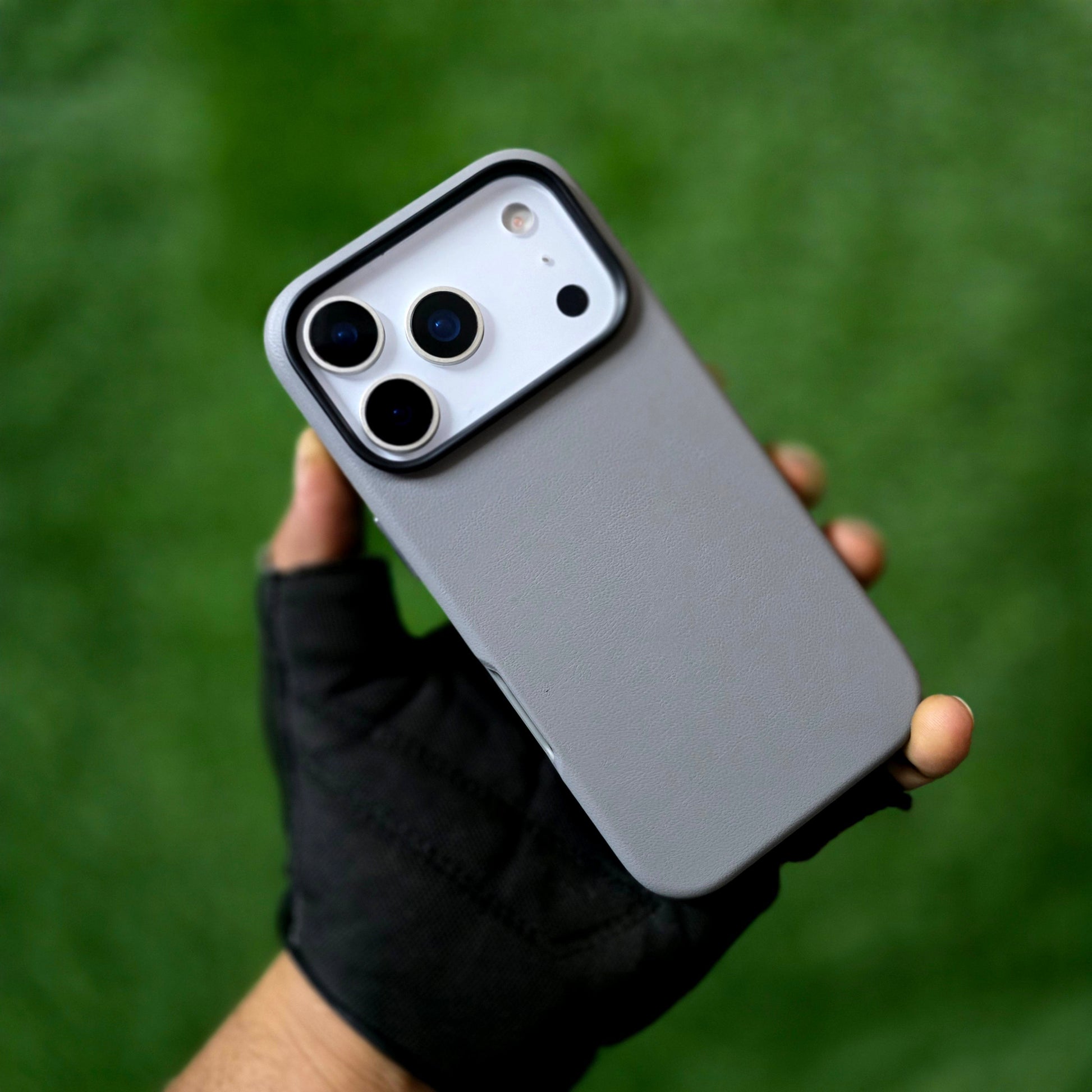 iPhone 17 Pro Max Leather Cover, Genuine Kzdoo Noble Collection Series Leather Case - Grey