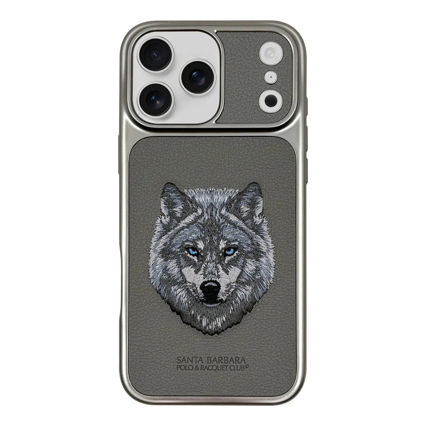 iPhone 17 Pro Max Genuine Leather Original Santa Barbara Polo Club Savanna Series Case - Grey