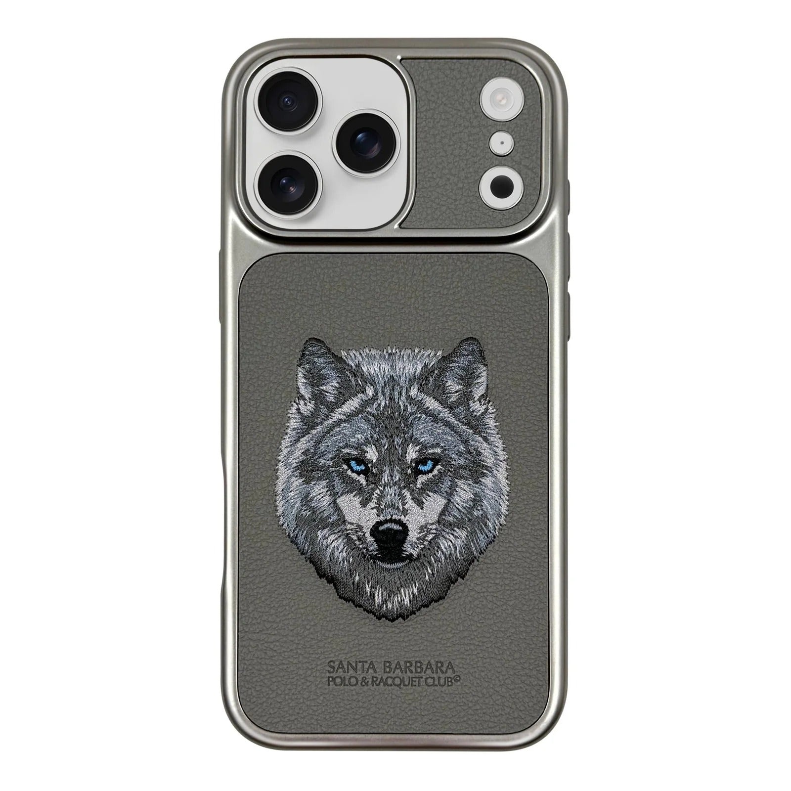 iPhone 17 Pro Max Genuine Leather Original Santa Barbara Polo Club Savanna Series Case - Grey