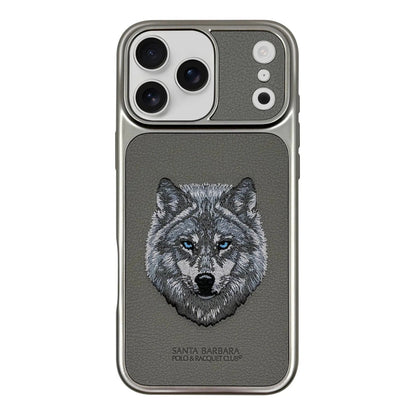 iPhone 17 Pro Max Genuine Leather Original Santa Barbara Polo Club Savanna Series Case - Grey