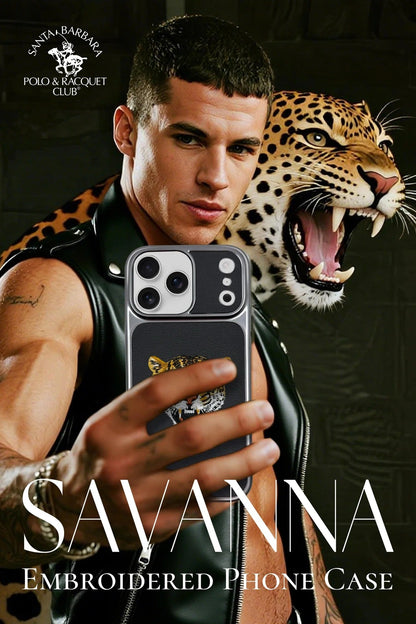 iPhone 17 Pro Max Genuine Leather Original Santa Barbara Polo Club Savanna Series Case - Black