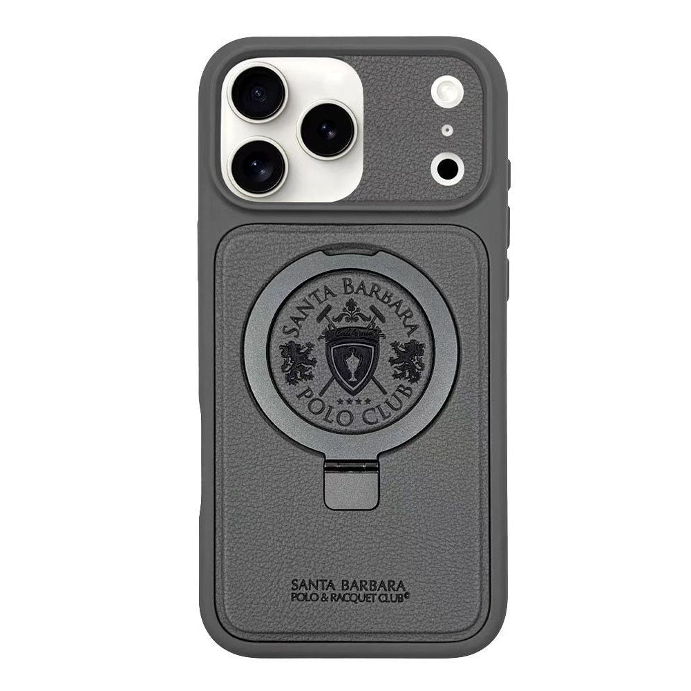 iPhone 17 Pro Max Genuine Leather Original Santa Barbara Polo Club Primo Series Case with Magsafe - Grey