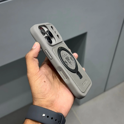 iPhone 17 Pro Max Genuine Leather Original Santa Barbara Polo Club Primo Series Case with Magsafe - Grey