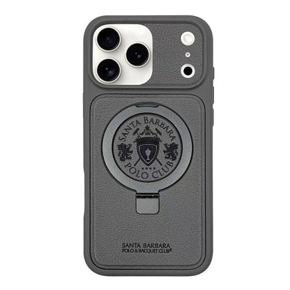 iPhone 17 Pro Max Genuine Leather Original Santa Barbara Polo Club Primo Series Case with Magsafe - Grey