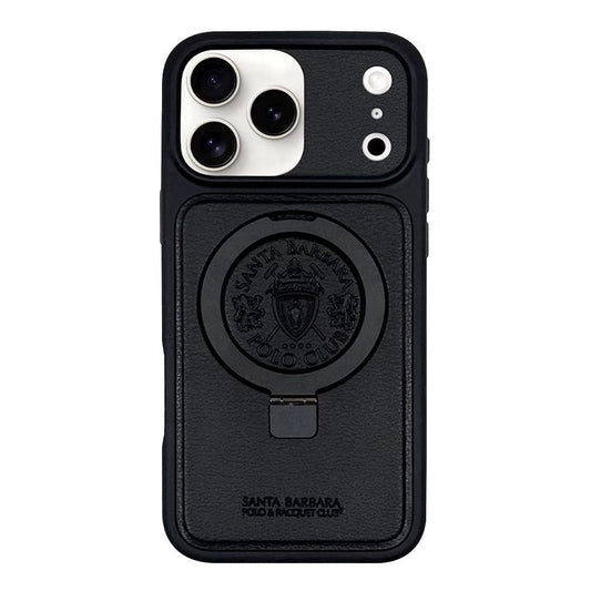 iPhone 17 Pro Max Genuine Leather Original Santa Barbara Polo Club Primo Series Case with Magsafe - Black