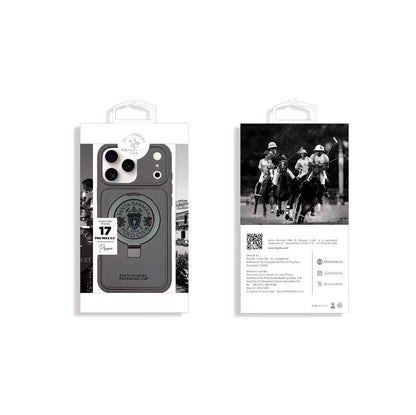 iPhone 17 Pro Max Genuine Leather Original Santa Barbara Polo Club Primo Series Case with Magsafe - Grey