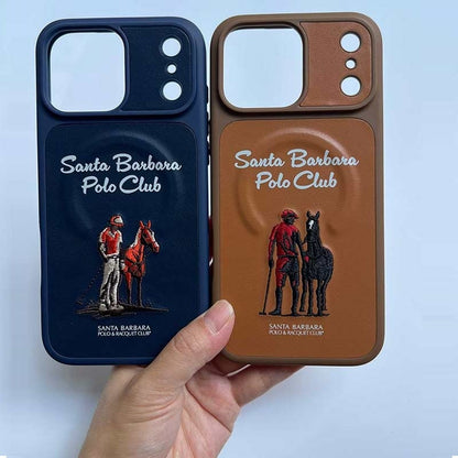 iPhone 17 Pro Max Genuine Leather Original Santa Barbara Polo Club Questa Series Case with Magsafe - Brown