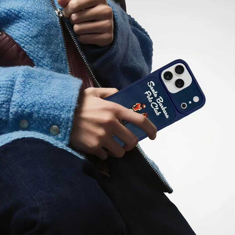 iPhone 17 Pro Max Genuine Leather Original Santa Barbara Polo Club Questa Series Case with Magsafe - Navy Blue