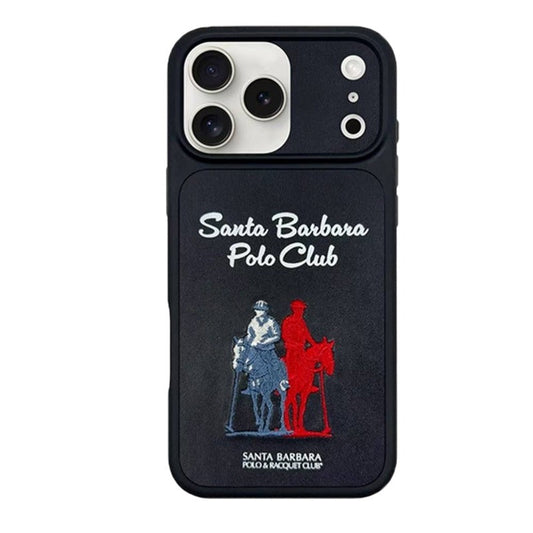 iPhone 17 Pro Max Genuine Leather Original Santa Barbara Polo Club Questa Series Case with Magsafe - Black
