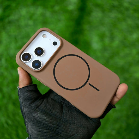 iPhone 17 Pro Max Liquid Silicone Magsafe Case Skin Feel - Brown