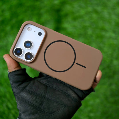 iPhone 17 Pro Max Liquid Silicone Magsafe Case Skin Feel - Brown