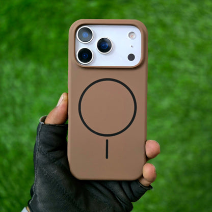 iPhone 17 Pro Max Liquid Silicone Magsafe Case Skin Feel - Brown