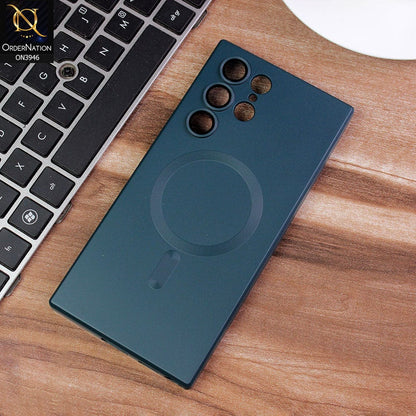 Samsung Galaxy S23 Ultra Silicon Magsafe Case With Camera Protection - Green